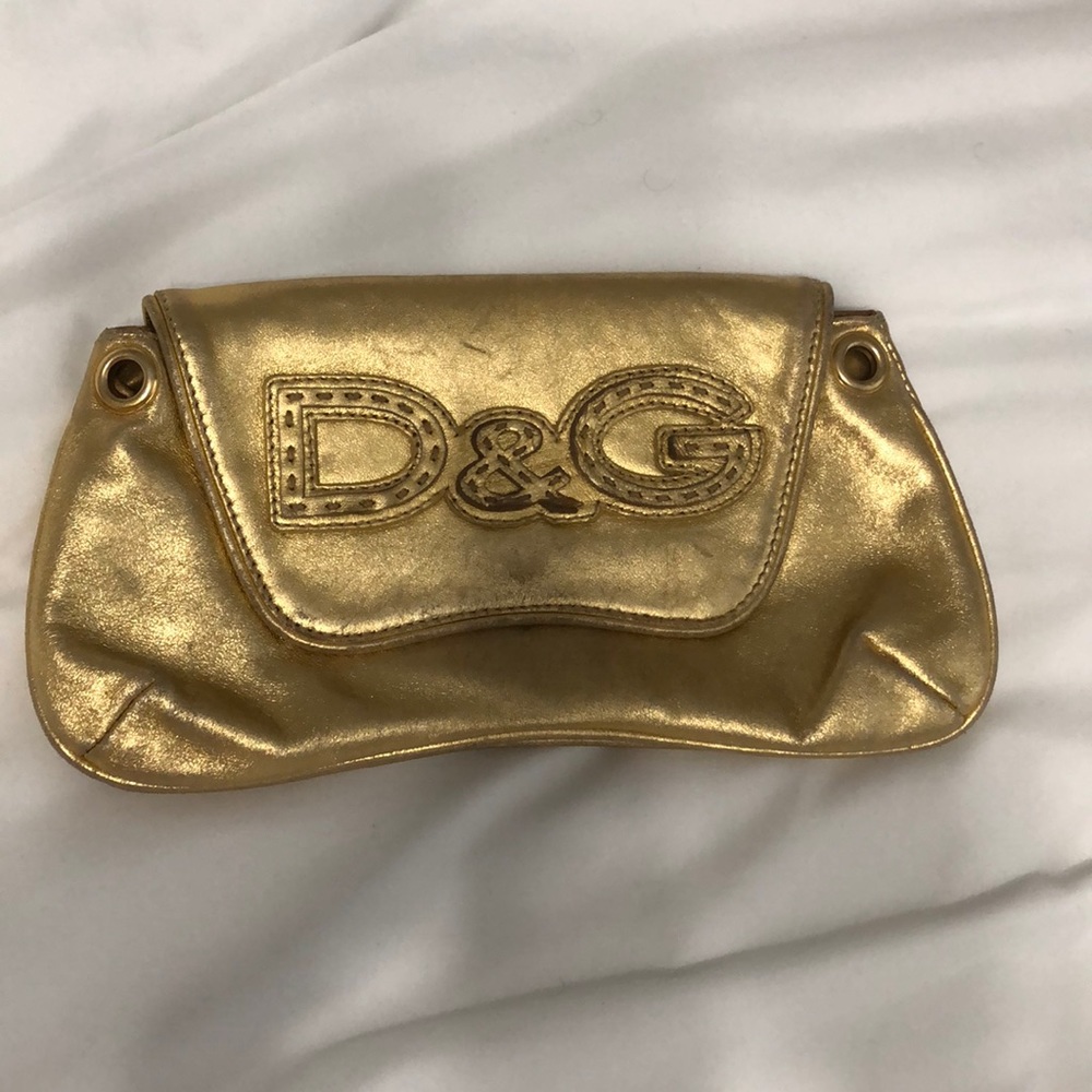 Dolce Gabanna gold clutch.